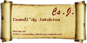 Csanády Jakobina névjegykártya
